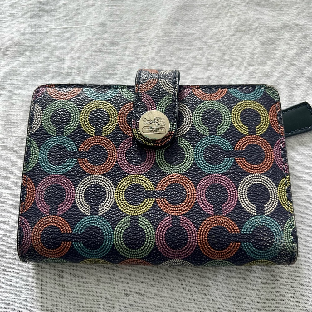 Coach Multicolor/Lavender Medium Bi-fold Wallet